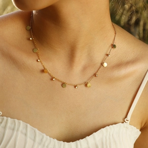 Collana In Acciaio Inossidabile Placcato Oro Con Ciondoli Farfalla Cuore Stella In Zircone Catena Da Clavicola Donna