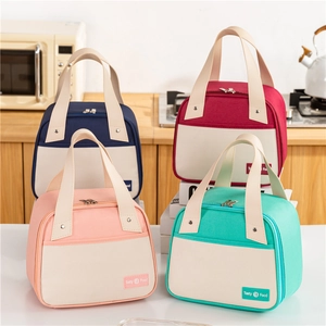 Insulated trapezoidal lunch bag with thickened aluminum foil in four assorted colors