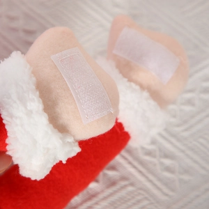 Christmas plush curtain buckle featuring Santa snowman design with Velcro fastening straps