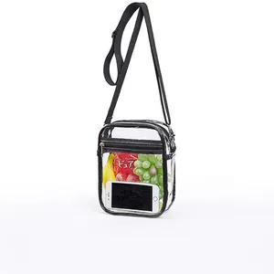 Clear Crossbody Bag Transparent PVC Waterproof Small Square Shoulder Messenger Bag For Stadium Concert Travel Women
