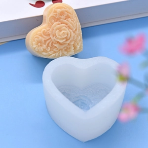 Rose heart shaped silicone mold for DIY cake fondant and chocolate baking crafts