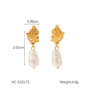 Dimensions détaillées des boucles d'oreilles vintage 18k avec perles et spécifications