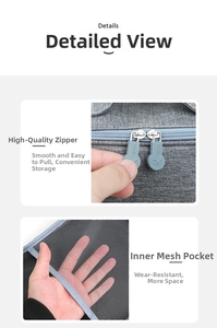Detail of travel shoe bag with high-density mesh pocket and durable metal zippers