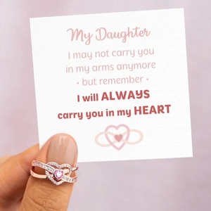 Anello a cuore in argento S925 oro rosa con design infinito e biglietto regalo