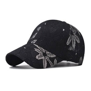 Women Floral Lace Baseball Cap Breathable Mesh Cotton Sun Hat Gradient Fashion Adjustable Elegant