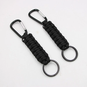 Paracord Keychain With Carabiner Clip Woven Nylon Strong Cord Key Ring For Outdoor Camping Hiking Backpack Gear