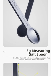 Close-up of a 3g flat spoon for precision seasoning in a moisture-proof spice jar