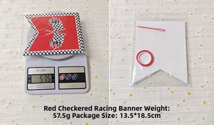 Kit de bannière de course avec drapeaux à damiers rouges, aiguille plastique et ruban