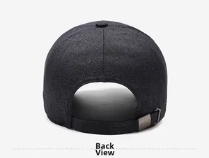 Close-up of winter baseball cap back view with adjustable metal buckle and Sport engraving