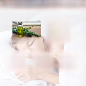 Dettaglio ingredienti: olio di rosmarino, jojoba e lavanda per un sonno migliore