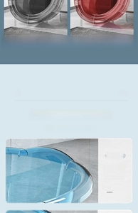 Détails macro des poignées ergonomiques sur une bassine en PET transparent épais