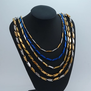 Collane in acciaio inossidabile con incisione dollaro in oro argento e blu per uomo e donna