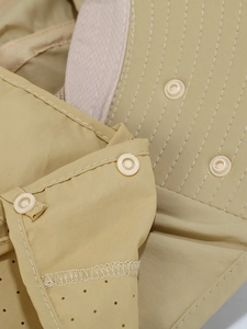 Chapeau de pêche kaki avec tissu en maille respirant et boutons-pression durables