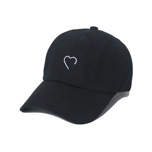 Heart Embroidery Cotton Baseball Cap Sun Protection Casual Adjustable Strap Hat For Men And Women Streetwear