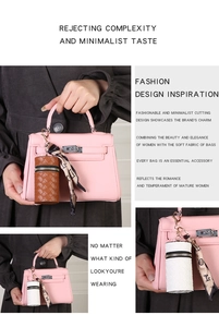 Mini woven cylinder charm purse in brown and white leather with a silk scarf detail
