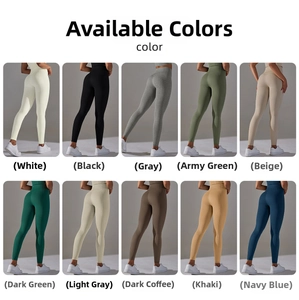 Nahtlose High Waist Yoga-Leggings in verschiedenen Farben in einer Gitteransicht