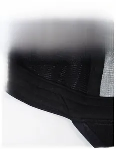 Detail view of cotton-polyester baseball cap showing wider sweatband and breathable mesh
