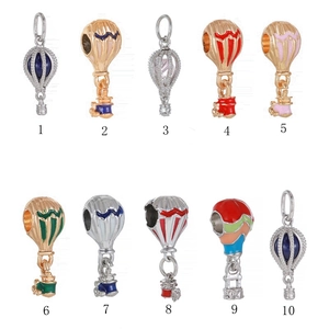 Cartoon enamel hot air balloon and lantern pendant beads collection for DIY jewelry