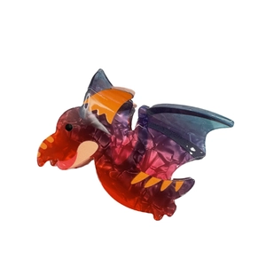 Colorful gradient pterodactyl hair claw clip in high-quality marbled acrylic acetate