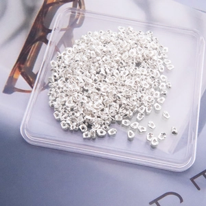 Irregular S925 sterling silver beads in a transparent box for DIY jewelry making