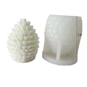 3D pinecone silicone mold for DIY candles with 7.2cm height and realistic texture