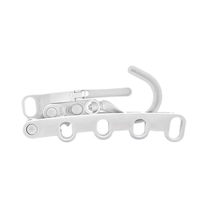 Foldable 5-hole plastic clothes hanger for travel and dorm, portable white laundry drying hook