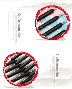 Close-up of fine detail artist paint brushes with matte black handles and silver ferrules