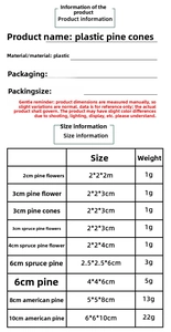 Tableau comparatif des tailles pour divers pommes de pin et épicéas de décoration de Noël