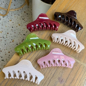 Large Hair Claw Clip Resin Butterfly Buckle Shark Clip Strong Hold Korean Style Hair Accessories For Women Elegant Glossy