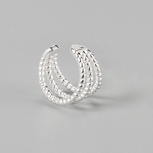 S925 Sterling Silver Twist Ear Cuff Non-Piercing Minimalist Multi-Layer Ear Bone Clip Fashion Earrings For Women Daily Jewelry