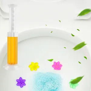 Floral toilet cleaning gel stamper kit for deodorizing and bathroom fragrance removal