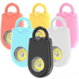 Multi-color portable safety alarm with COB light and carabiner clip for outdoor use