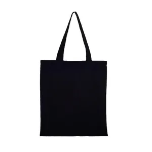 Classic black canvas tote bag with shoulder straps for Christmas shopping and daily use