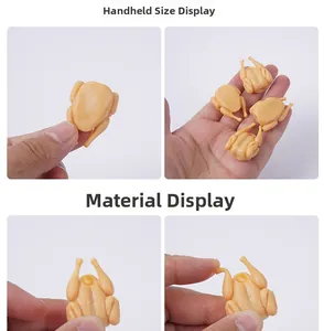Macro detail van elastische mini gebraden kip sleutelhanger met flexibele textuur