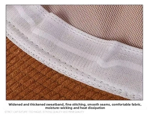 Détail du bandeau blanc élargi et respirant avec coutures fines pour évacuer l'humidité du chapeau