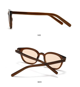 Detail view showing the side and back profiles of vintage brown tortoiseshell sunglasses