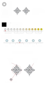 Detail showing S925 sterling silver moissanite studs with D color and VVS1 clarity specs