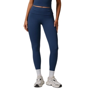Legging de yoga taille haute bleu foncé avec contrôle du ventre et coupe ajustée