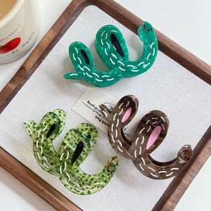 Pince À Cheveux Créative En Acétate Forme De Serpent Motif À Pois Design Animal Accessoires De Coiffure Pour Femmes