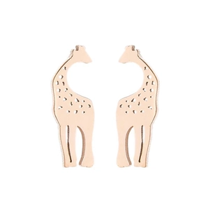 Minimalistische Giraffen-Ohrstecker aus Roségold-Edelstahl mit hohlem Muster-Design