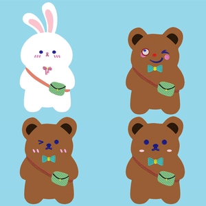 Trousses en peluche mignonnes ours et lapin avec détails de broderie de haute qualité