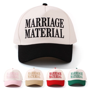 Mehrfarbige Baumwoll-Baseballkappen mit Marriage Material Stickerei und Kontrastschirm