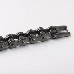 Macro shot of black stainless steel bike chain bracelet with secure lobster clasp