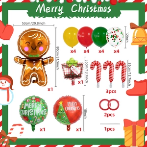 Kit de ballons de Noël Bonhomme de pain d'épices avec ballons en latex pour fête