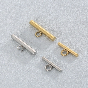 Minimalist stainless steel OT toggle clasps for jewelry making in gold and silver finish