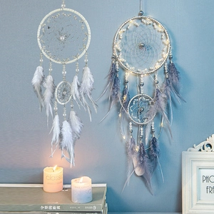 Handmade Dreamcatcher Feather Wall Hanging Decor Woven Beads Boho Style Ornament Home Bedroom