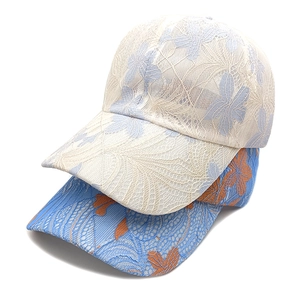 Lace and floral embroidery baseball caps for women with breathable mesh and curved brim