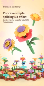 Macro detail of educational garden building blocks set with easy-click splicing design