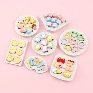 DIY silicone mold set for cartoon cookies and ice cream dessert shaped resin crafts