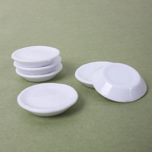 Set di 6 mini piatti rotondi bianchi per case delle bambole e accessori per il fai-da-te